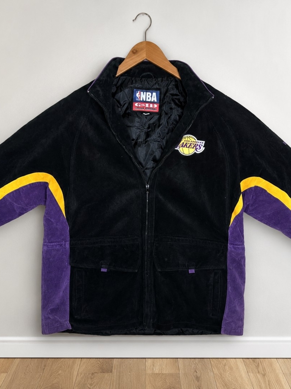 NBA Los Angeles Lakers Black, Purple & Gold Varsity Bomber Jacket